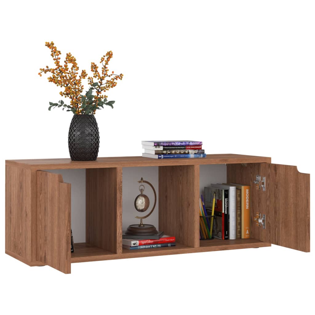 vidaXL Mueble TV madera de ingeniería marrón roble 88,5x27,5x30,5 cm