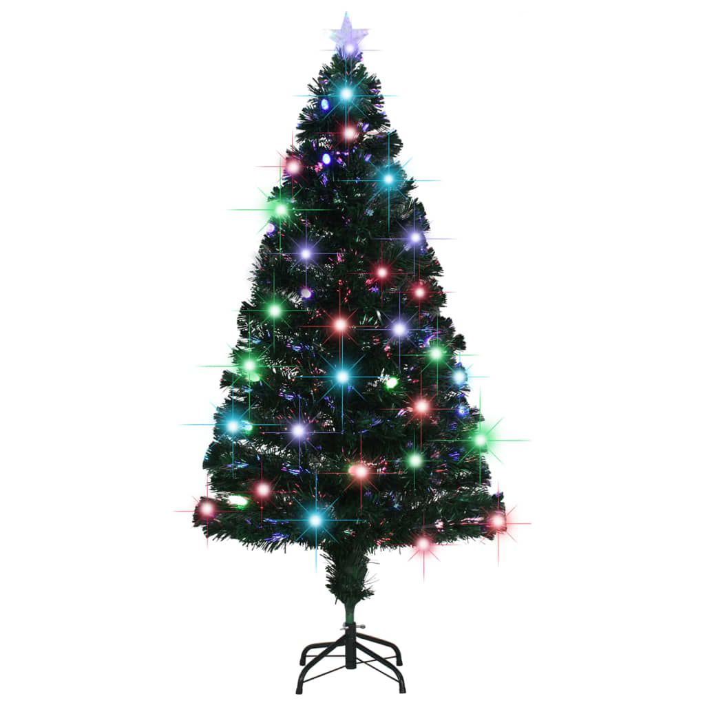 vidaXL Árbol de Navidad artificial con soporte/LED 150 cm fibra óptica