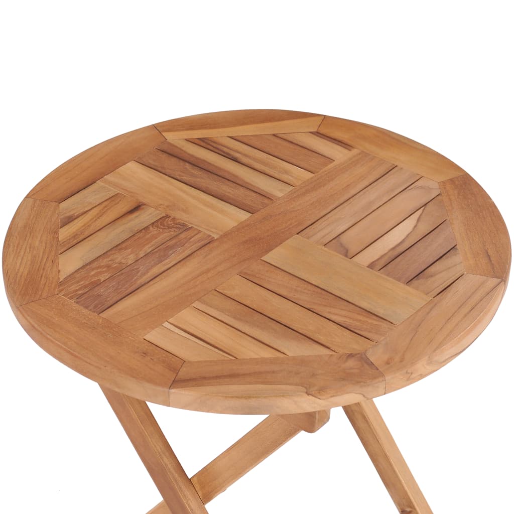 vidaXL Mesa de jardín plegable madera maciza de teca 45 cm