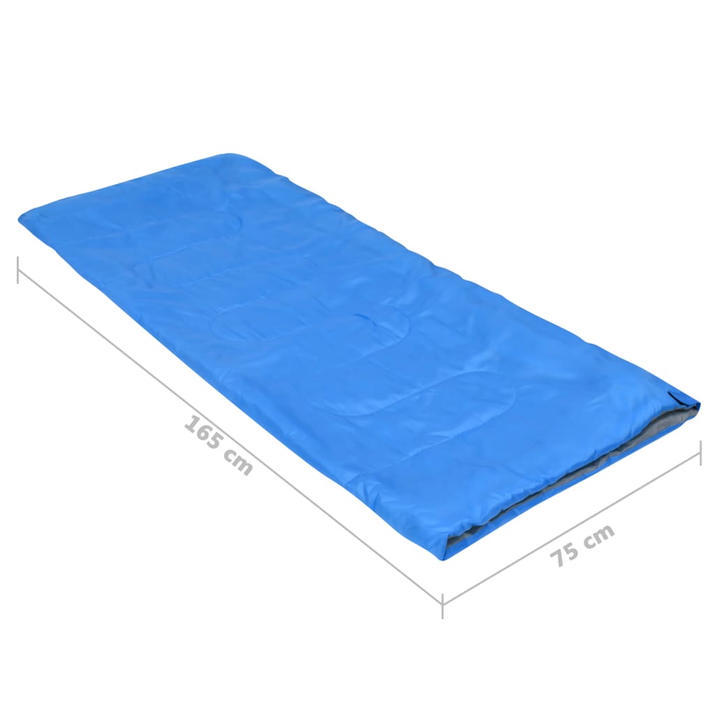 vidaXL Saco de dormir ligero para niños con sobre azul 670 g 15°C