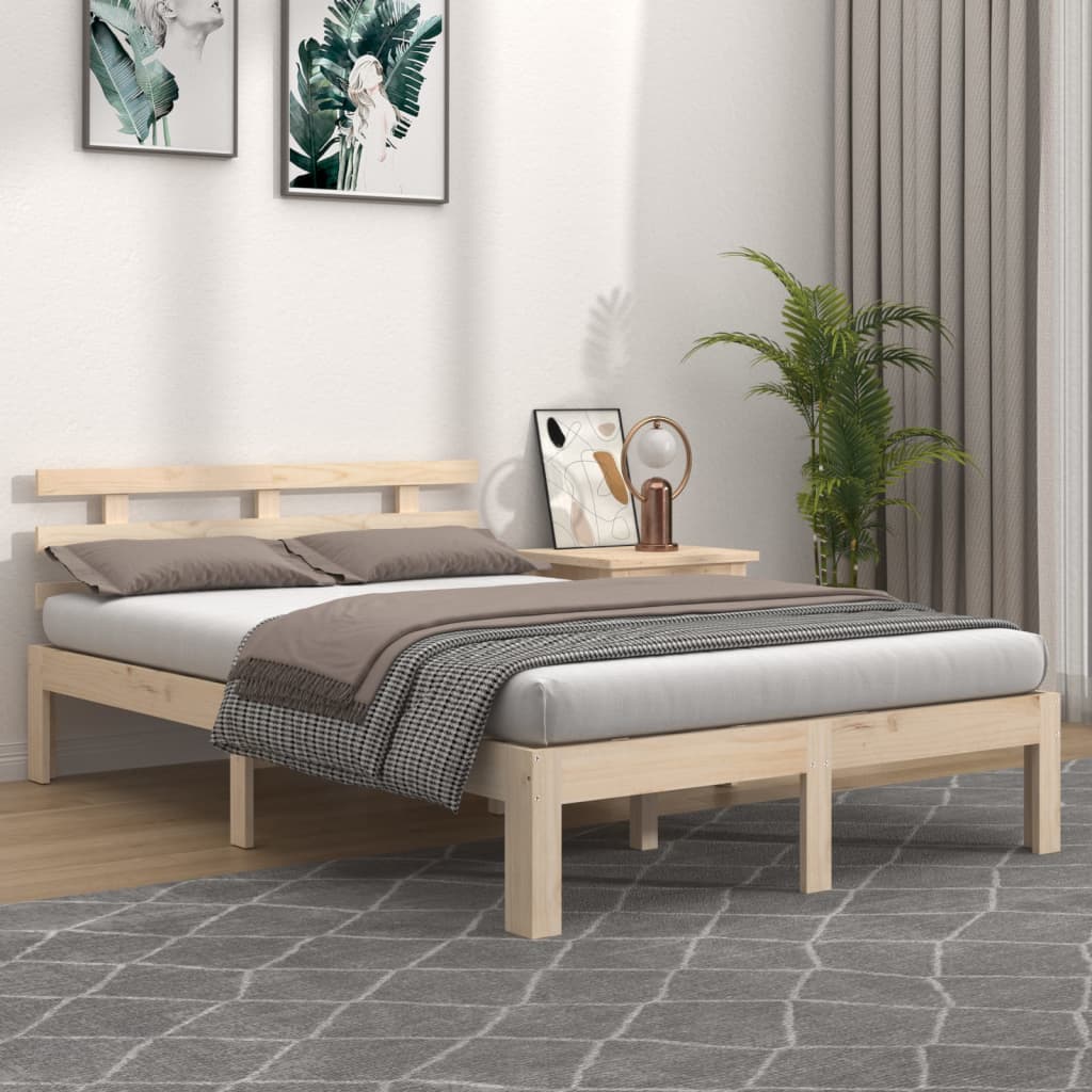 vidaXL Estructura de cama madera maciza 200x200 cm