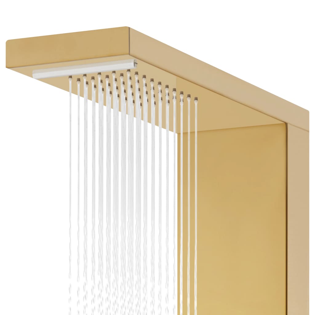 vidaXL Sistema de panel de ducha acero inoxidable 201 dorado