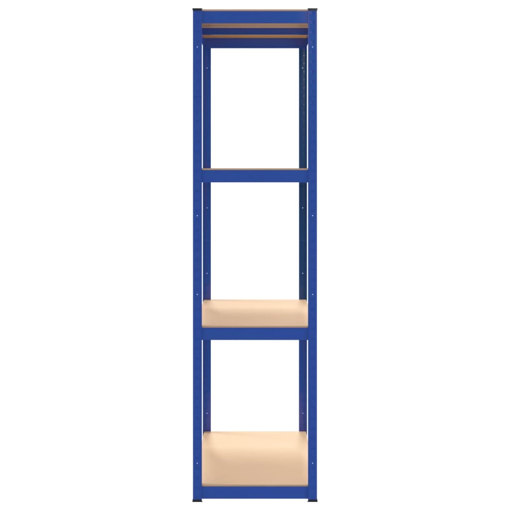 vidaXL Estantería 4 niveles 4 uds acero y madera contrachapada azul
