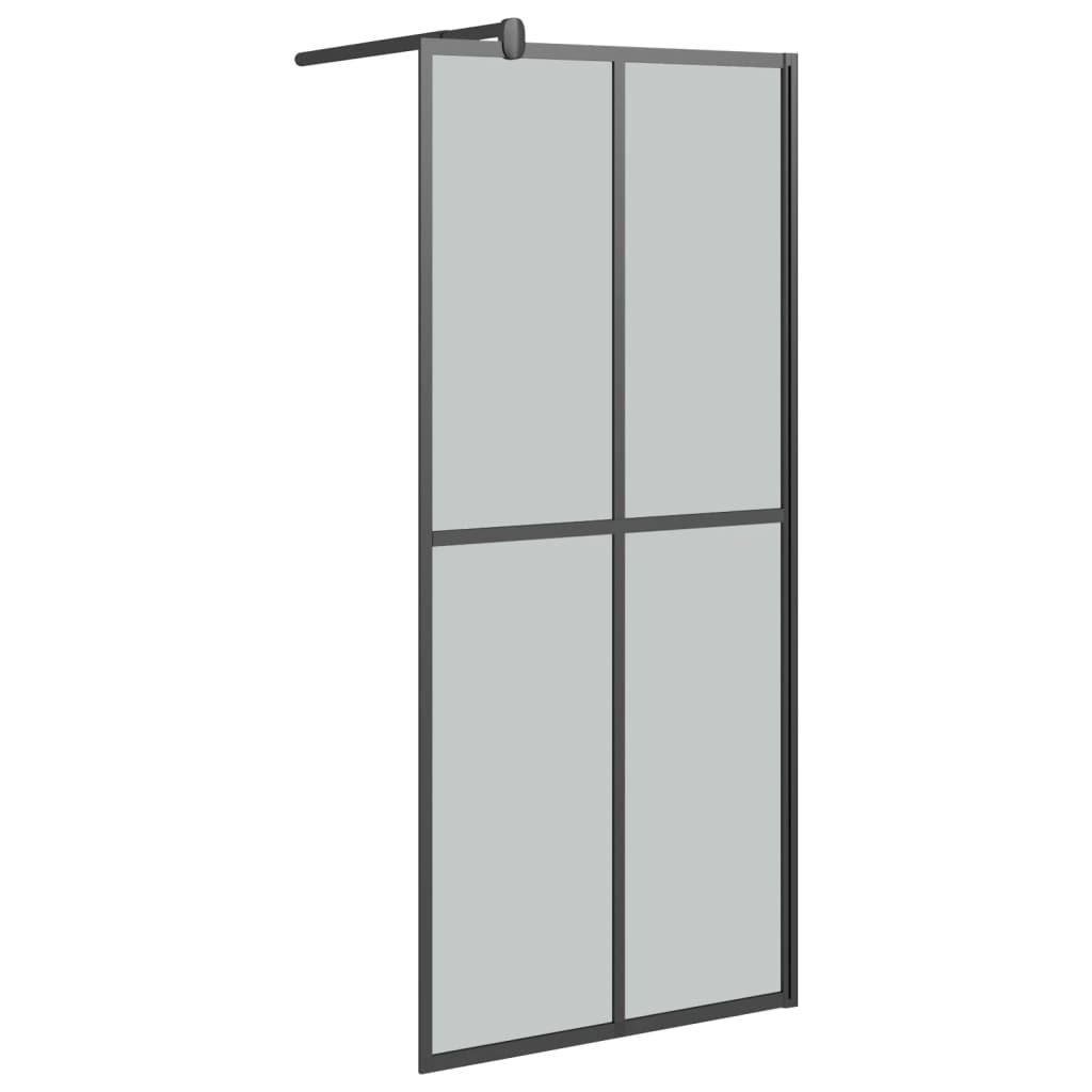 vidaXL Mampara de ducha accesible vidrio templado oscuro 80x195 cm