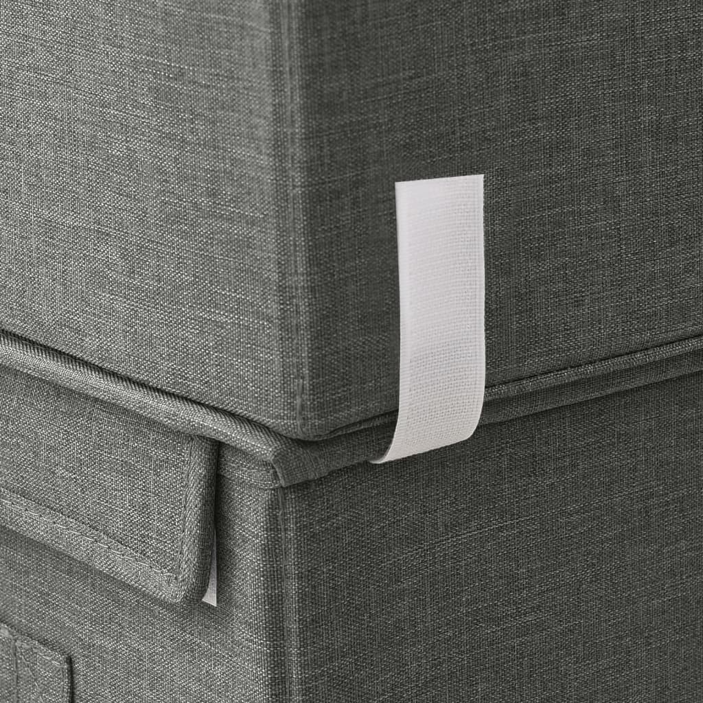 vidaXL Caja de almacenamiento apilable tapa 4 uds tela gris antracita