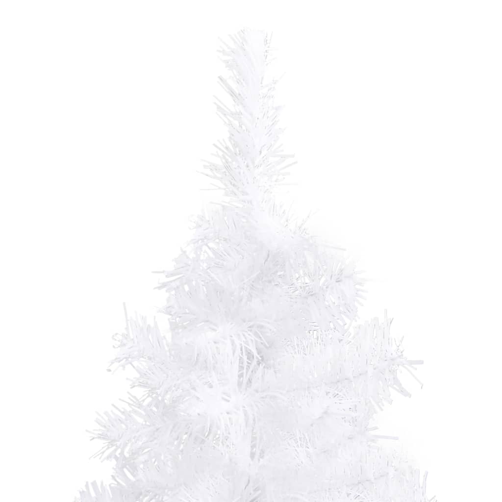 vidaXL Árbol Navidad artificial esquina LED y bolas PVC blanco 210 cm