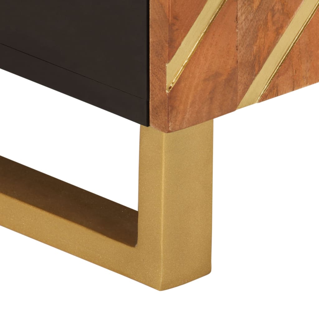 vidaXL Mueble de TV madera de mango marrón negro 80x31,5x46 cm