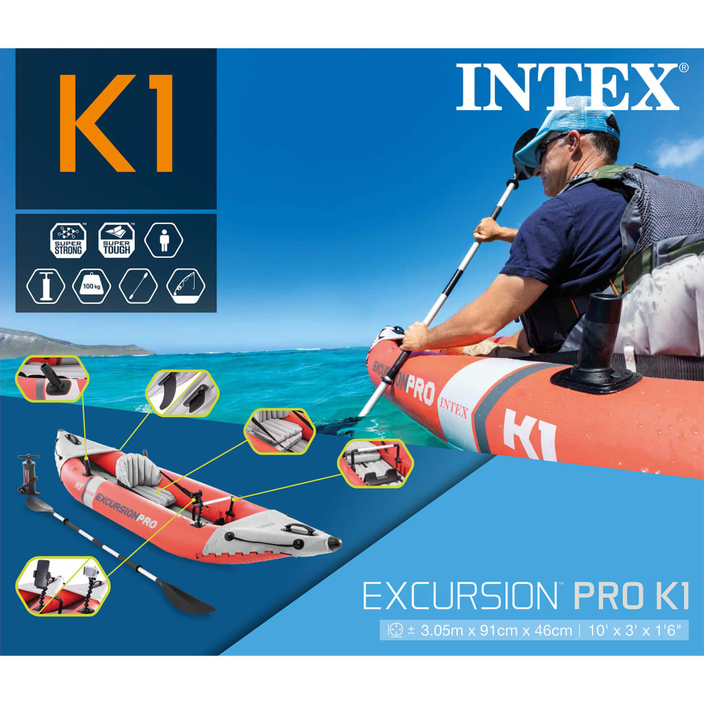 Intex Kayak inflable Excursion Pro K1 305x91x46 cm