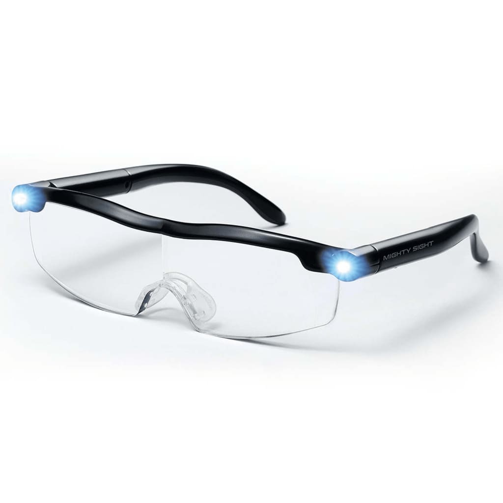 Ultra Vue Gafas con aumento LED plástico negro