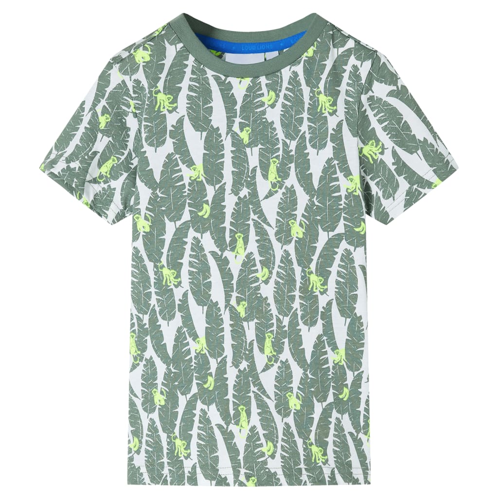 Camiseta infantil crudo y verde hiedra oscuro 92