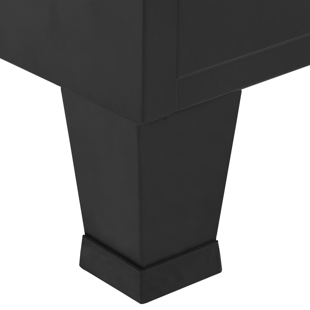 vidaXL Armario industrial de acero negro 90x40x140 cm