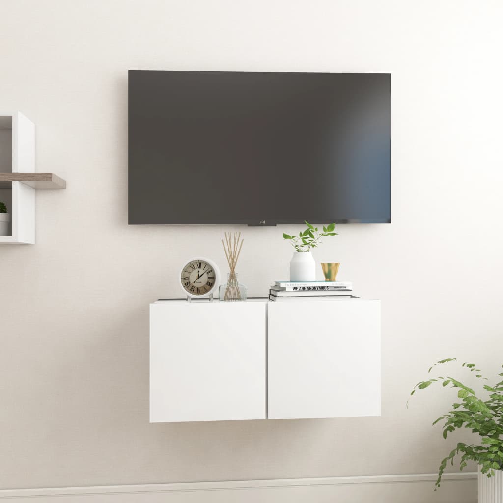 vidaXL Mueble de TV colgante blanco 60x30x30 cm