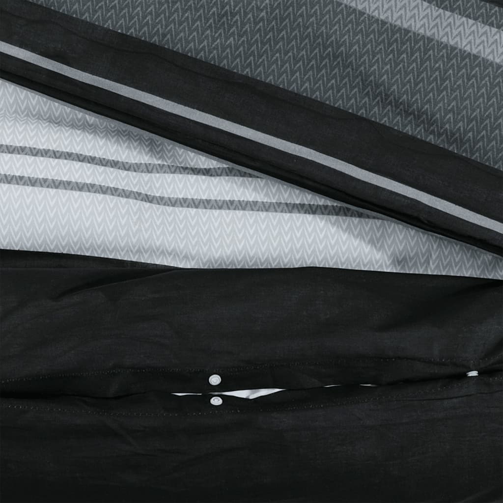 vidaXL Juego de funda nórdica algodón negro y blanco 140x200 cm