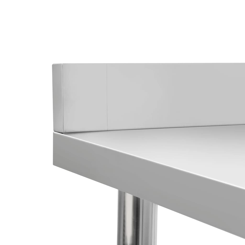 vidaXL Mesa de trabajo de cocina con estante acero inox 120x60x120 cm
