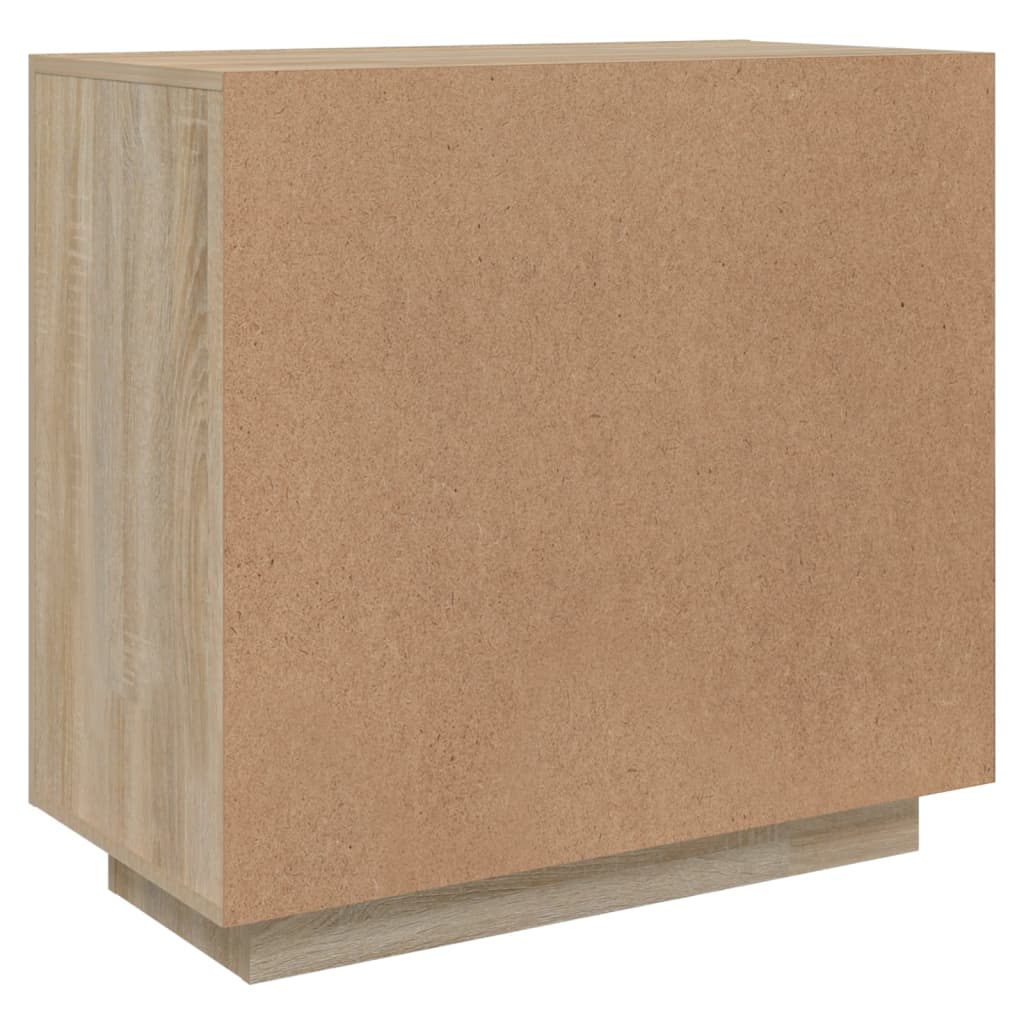 vidaXL Aparador madera contrachapada blanco y roble Sonoma 80x40x75 cm