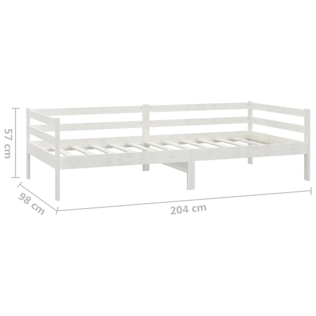 vidaXL Sofá cama de madera maciza de pino blanco 90x200 cm