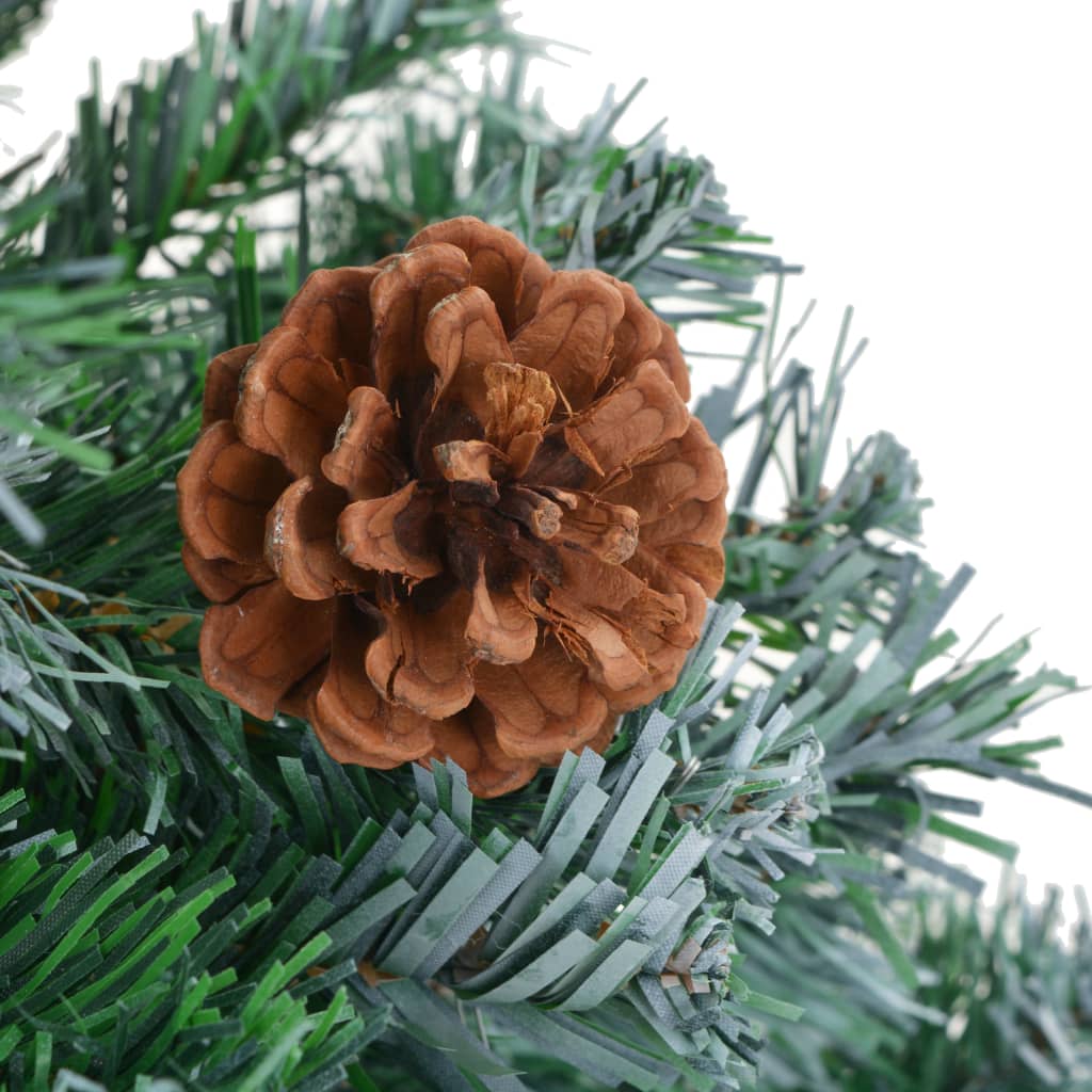 vidaXL Árbol de Navidad artificial con piñas 210 cm