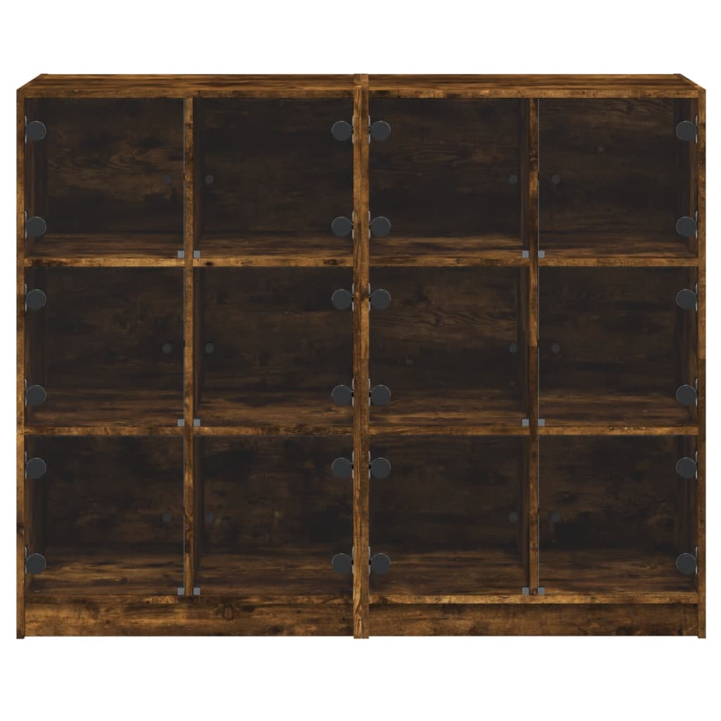 vidaXL Estantería con puertas madera roble ahumado 136x37x109 cm