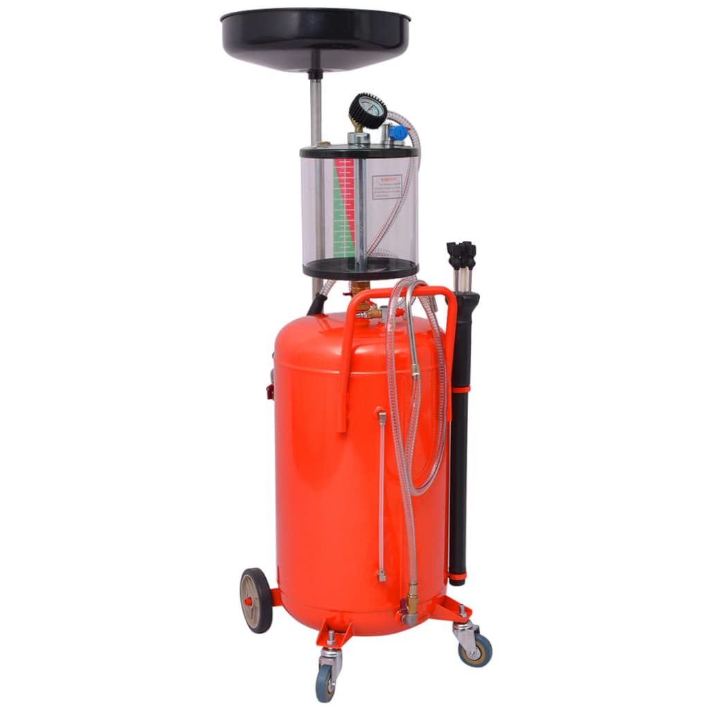 vidaXL Contenedor de drenaje para aceite usado 70 L acero rojo