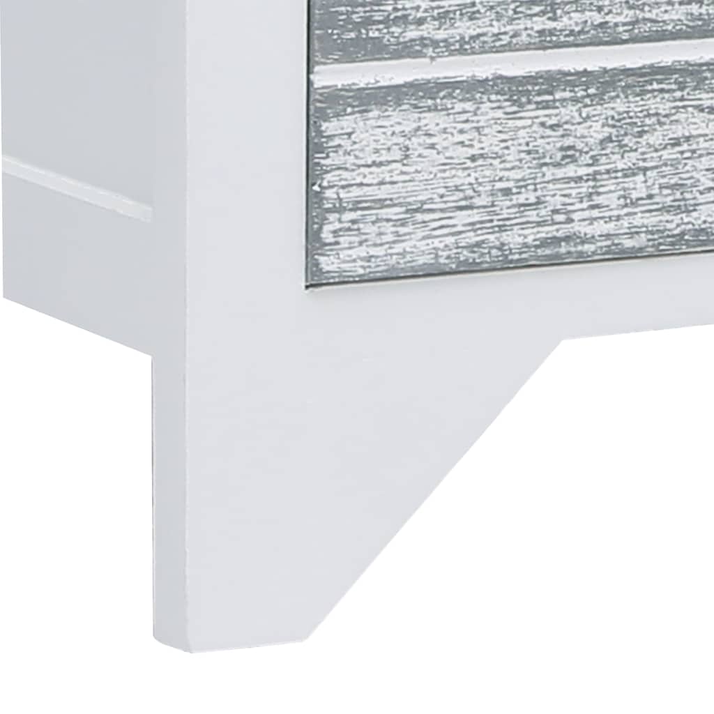 vidaXL Mueble para TV madera de paulownia blanco y gris 108x30x40 cm