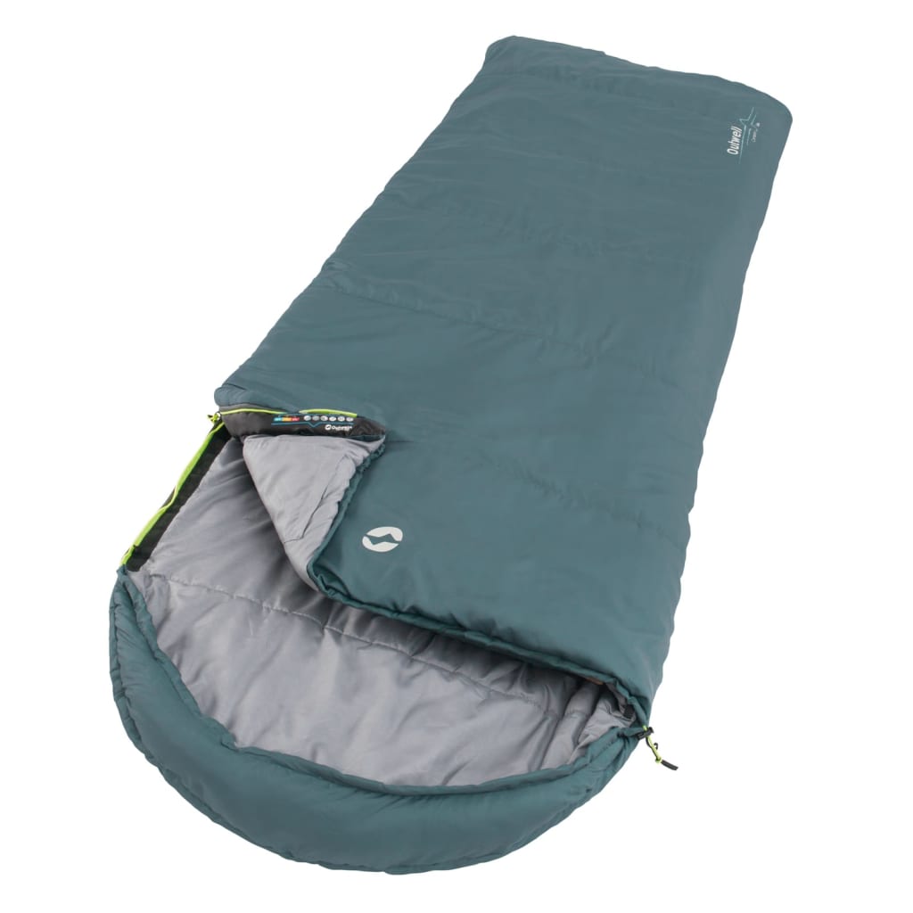 Outwell Saco de dormir Campion Lux cremallera izquierda verde azulado