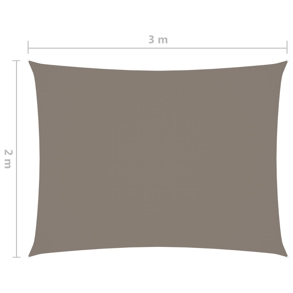 vidaXL Toldo de vela rectangular tela Oxford gris taupe 2x3 m