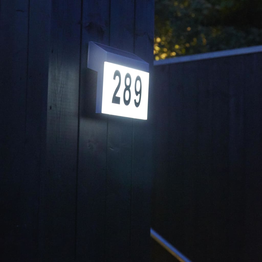 Luxform Lámpara solar LED número de casa pared Cornwall blanco 34106