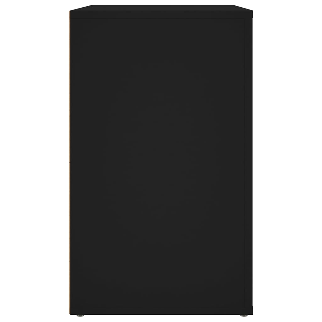 vidaXL Mesita de noche madera contrachapada negro 50x36x60 cm
