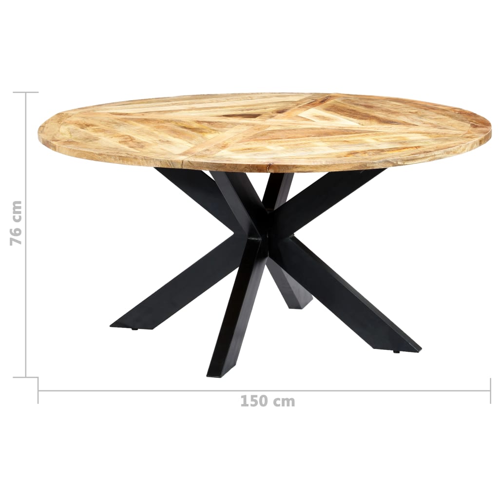 vidaXL Mesa de comedor redonda de madera maciza de mango 150x76 cm
