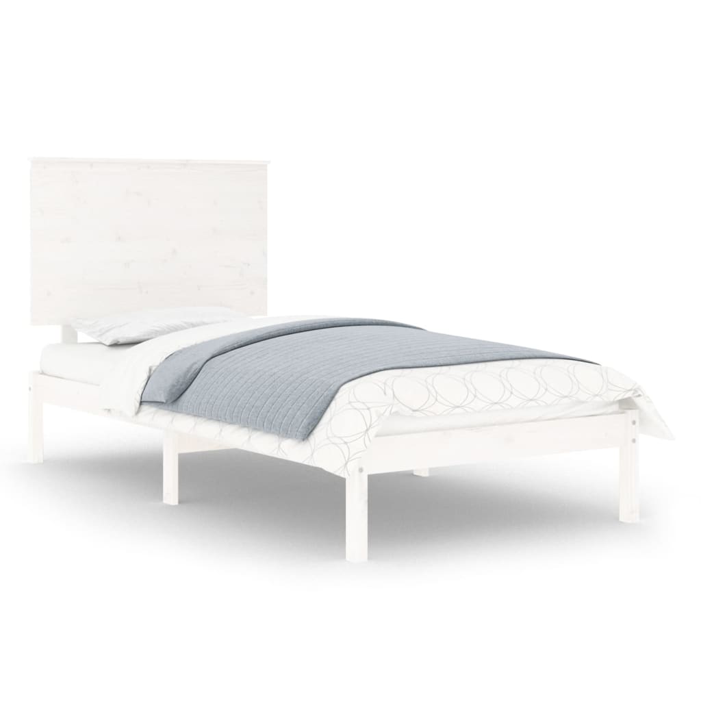 vidaXL Estructura de cama madera maciza de pino blanca 90x200 cm