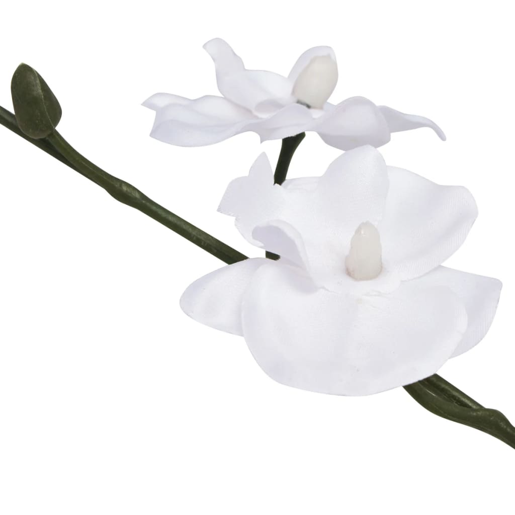 vidaXL Planta artificial orquídea con macetero 30 cm blanca