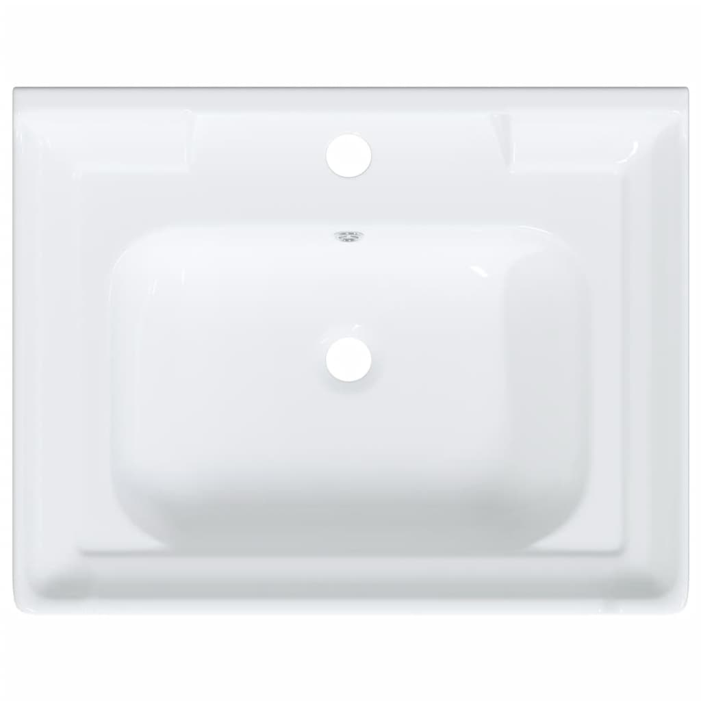 vidaXL Lavabo de baño rectangular cerámica blanco 61x48x23 cm
