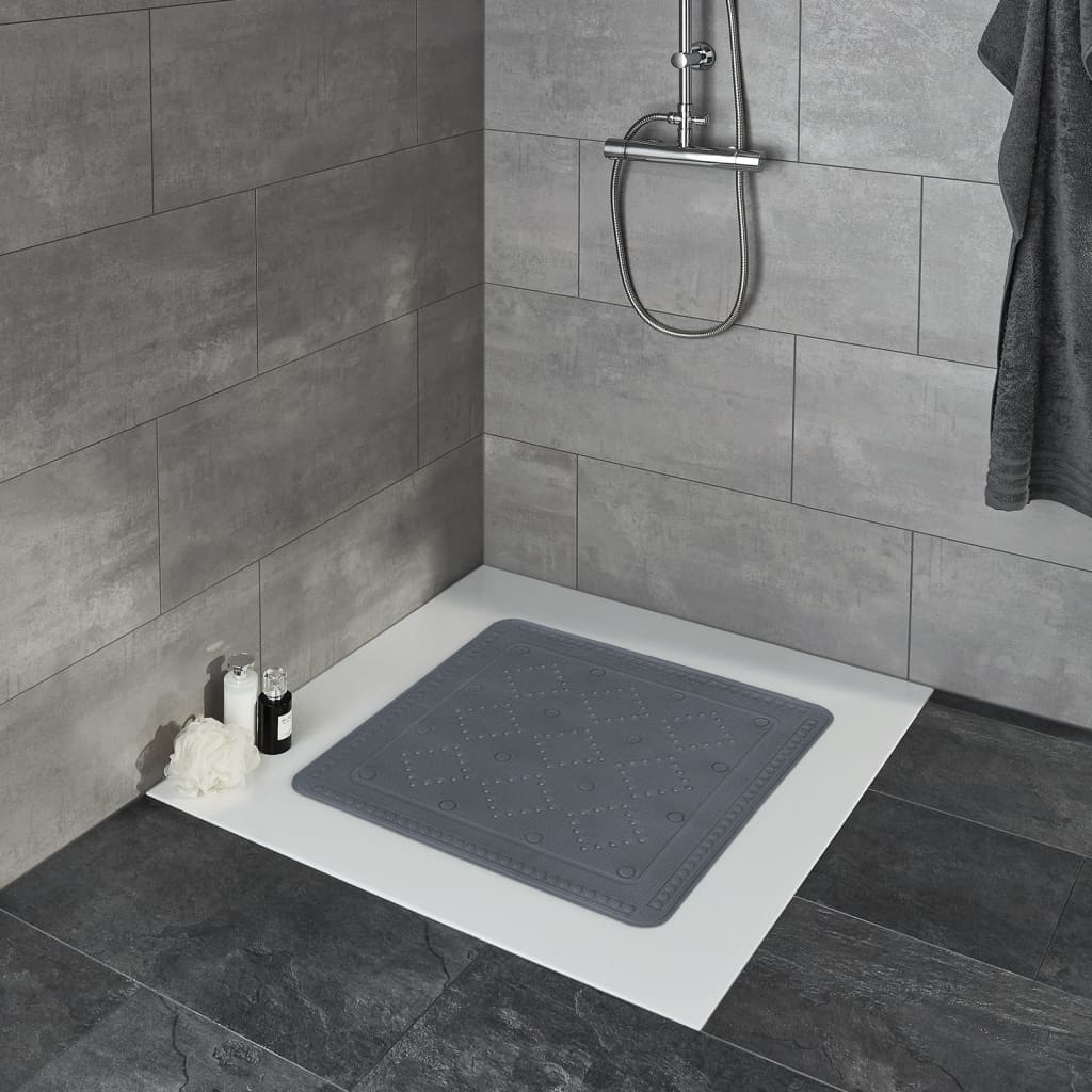 Kleine Wolke Alfombrilla seguridad baño Arosa gris antracita 55x55 cm