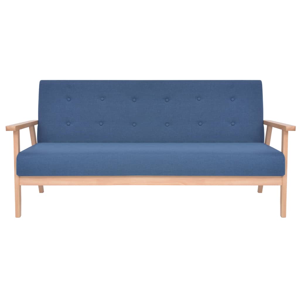 vidaXL Juego de sofás de 3 piezas tela azul