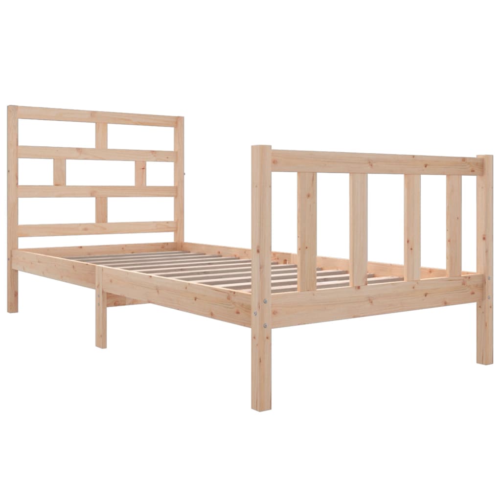 vidaXL Estructura de cama madera maciza de pino 90x190 cm