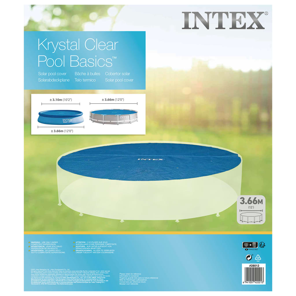 Intex Cubierta de piscina solar polietileno azul 348 cm