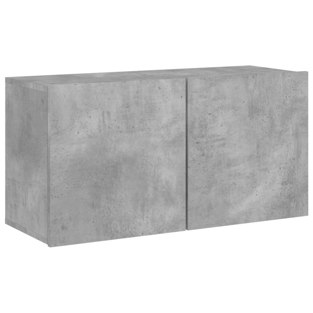 vidaXL Muebles de TV de pared 4 pzas madera ingeniería gris hormigón