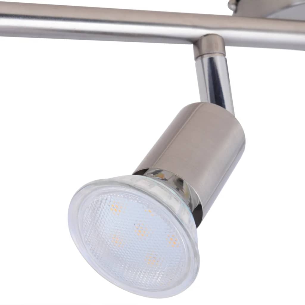 vidaXL Lámpara de techo con 4 focos LED de níquel satinado