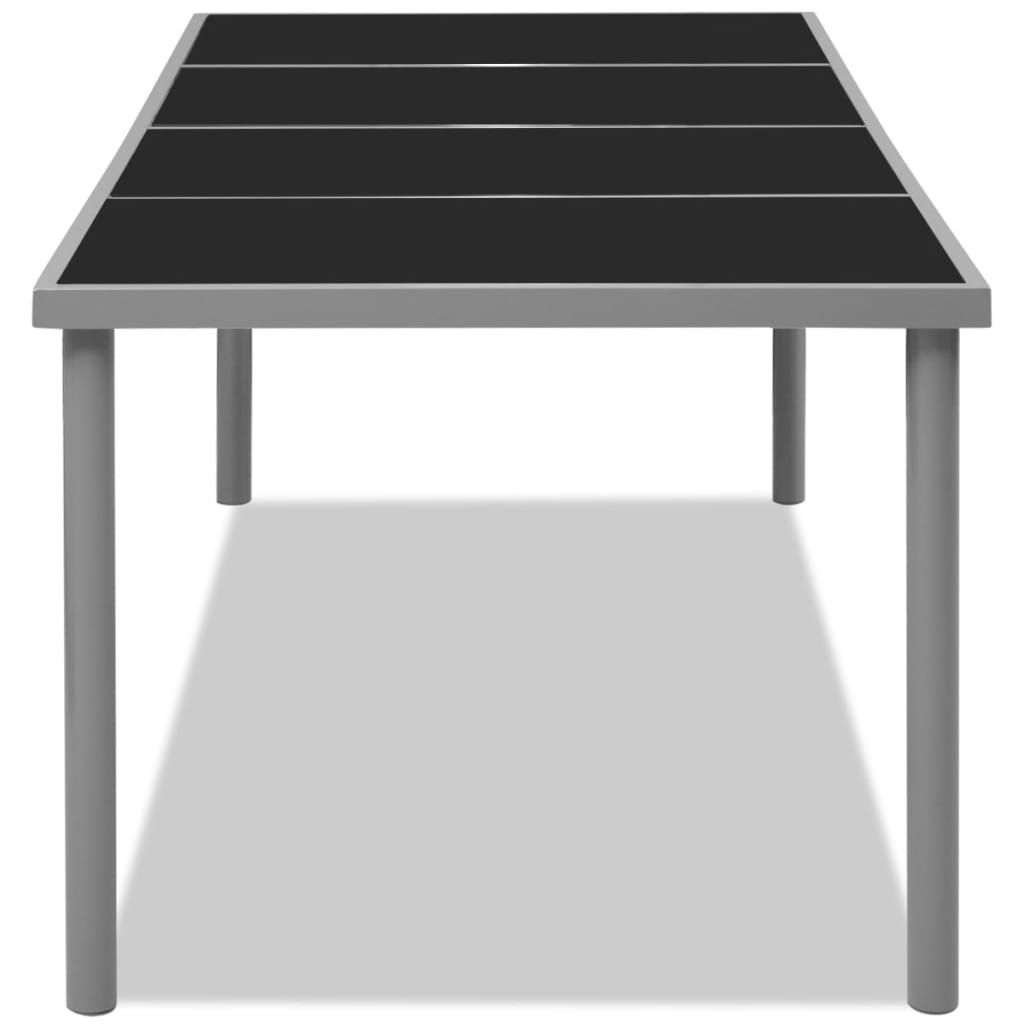 vidaXL Mesa de jardín de acero negra 190x90x74 cm