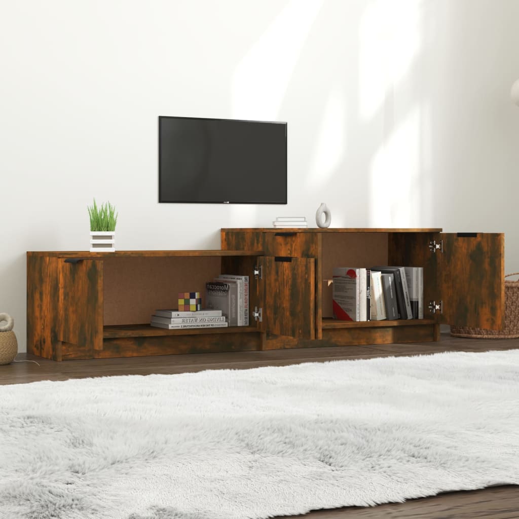 vidaXL Mueble para TV madera contrachapada roble ahumado 158,5x36x45cm