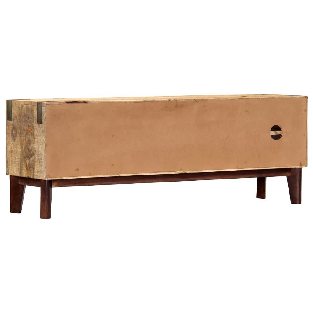 vidaXL Mueble para TV de madera maciza de mango rugosa 130x30x46 cm