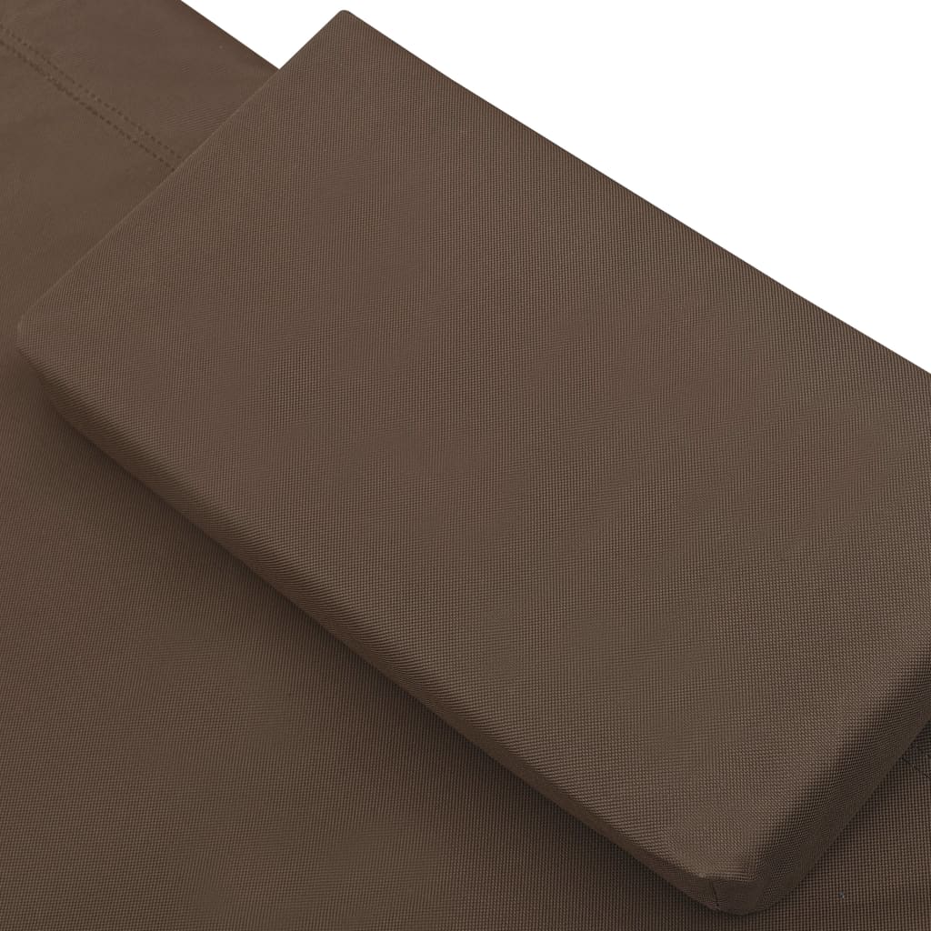 vidaXL Tumbona de exterior con dosel y almohada marrón