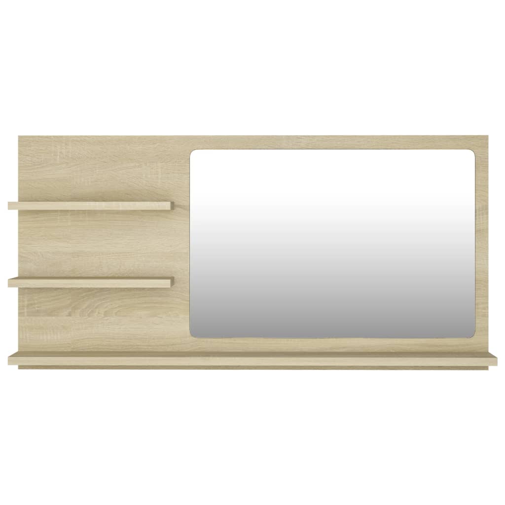 vidaXL Espejo de baño madera contrachapada roble Sonoma 90x10,5x45 cm