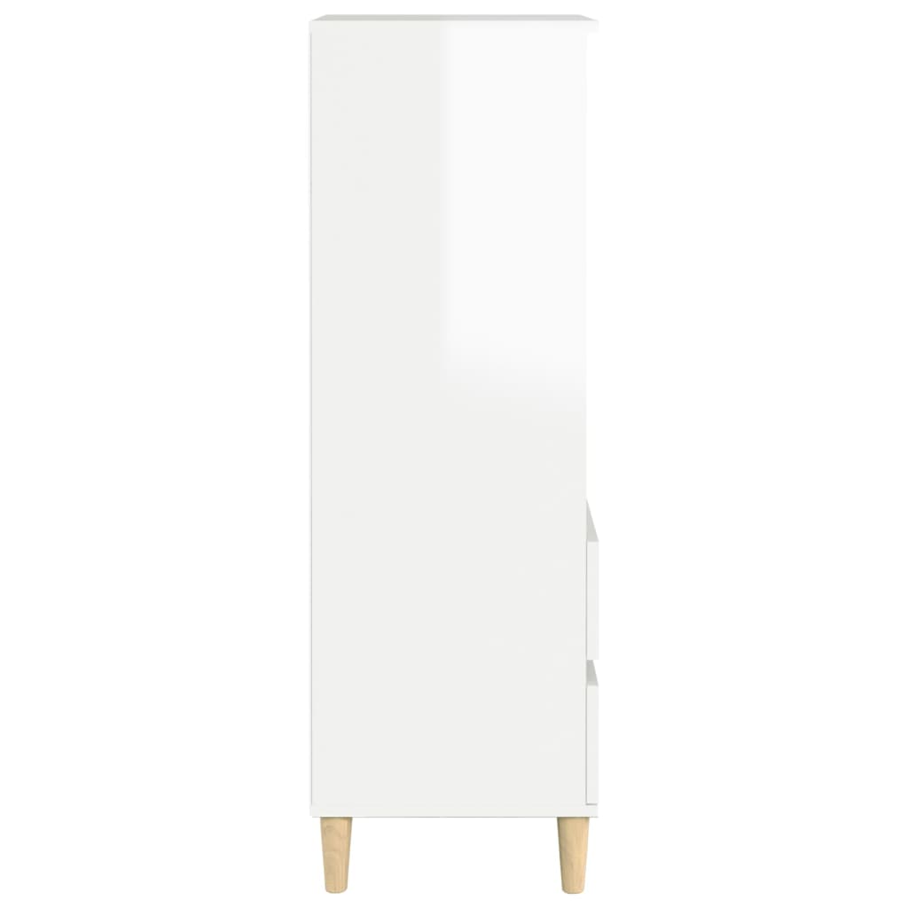 vidaXL Aparador alto madera contrachapada blanco brillo 40x36x110 cm