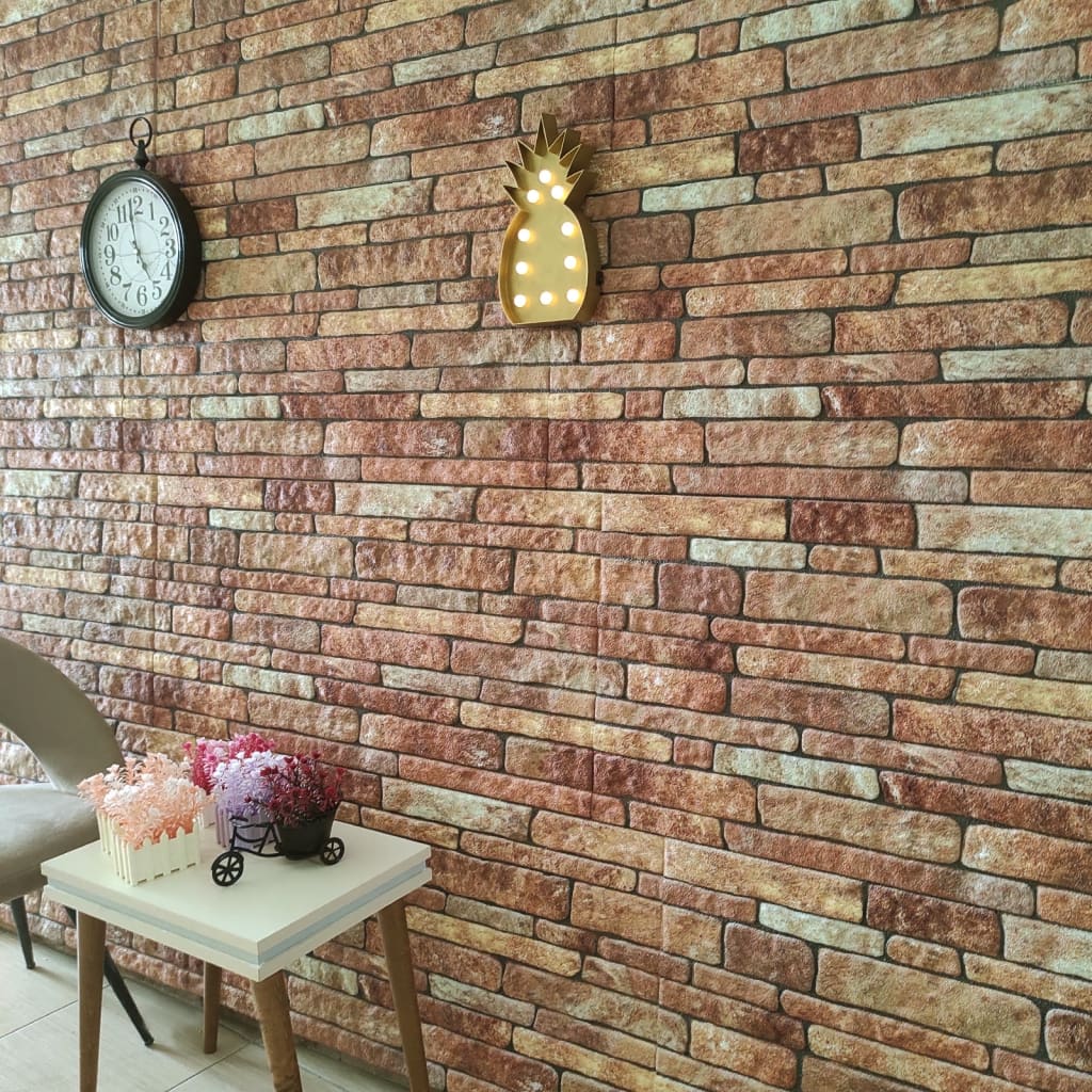 vidaXL Paneles de pared 3D diseño de ladrillo 10 uds EPS marrón