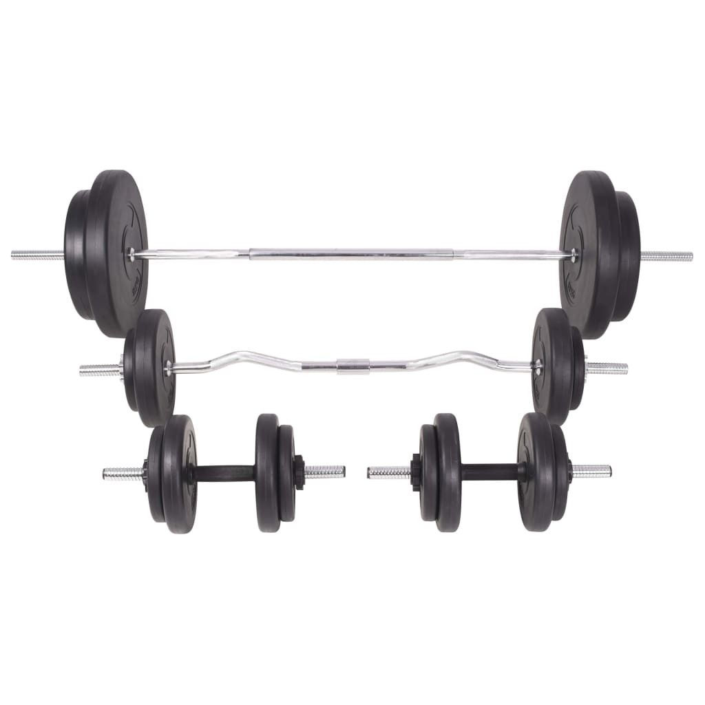 vidaXL Banco de ejercicios con soporte pesas, pesas y mancuernas 90 kg