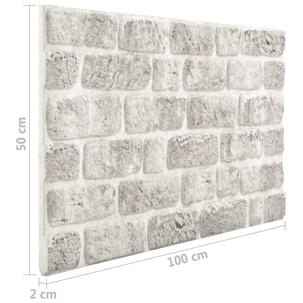 vidaXL Paneles de pared 3D diseño de ladrillo 11 uds EPS gris claro