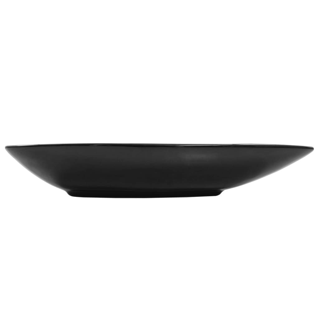 vidaXL Lavabo de cerámica triangular negro 645x455x115 mm
