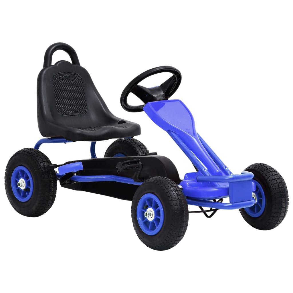 vidaXL Kart de pedales con neumáticos azul