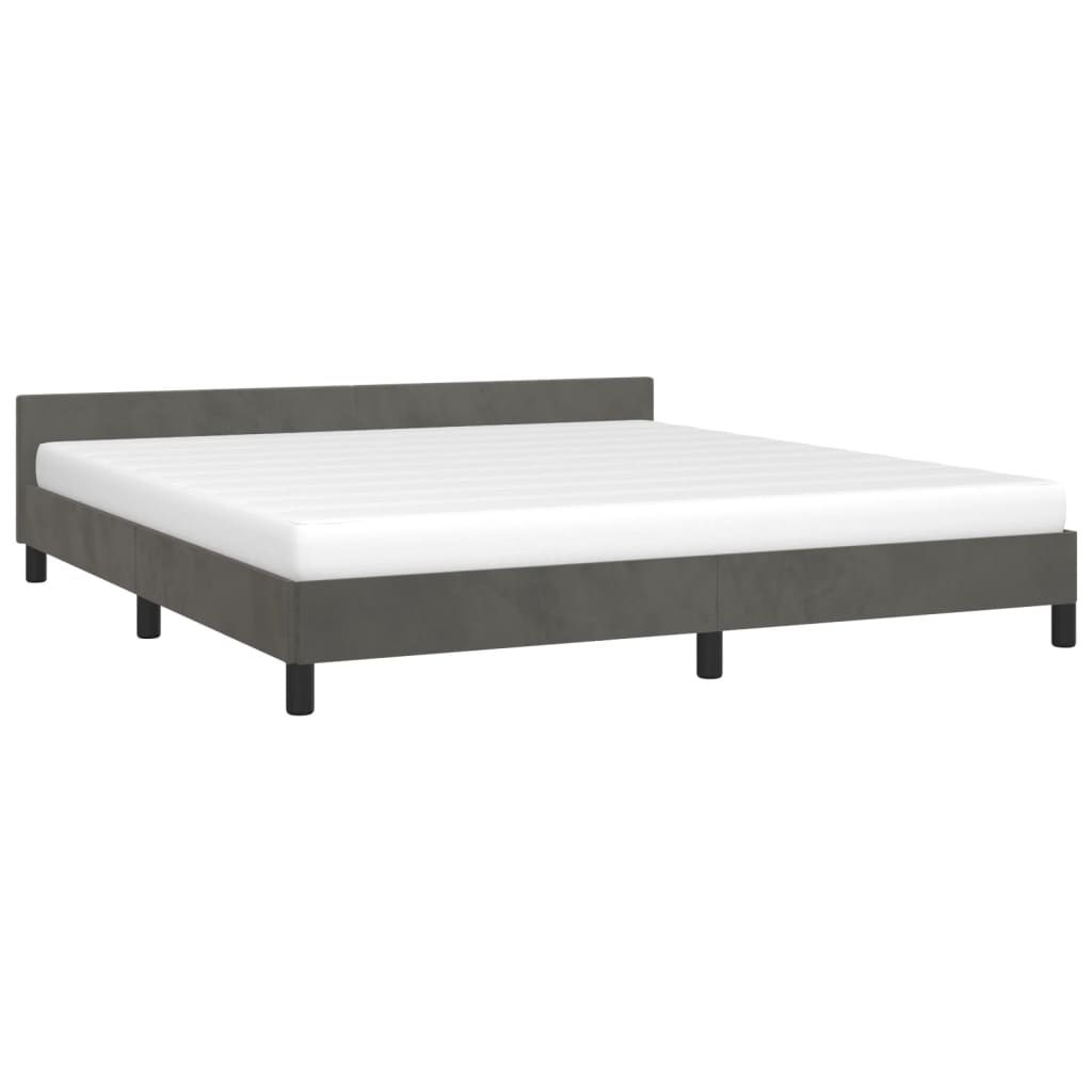 vidaXL Estructura cama con cabecero terciopelo gris oscuro 160x200 cm